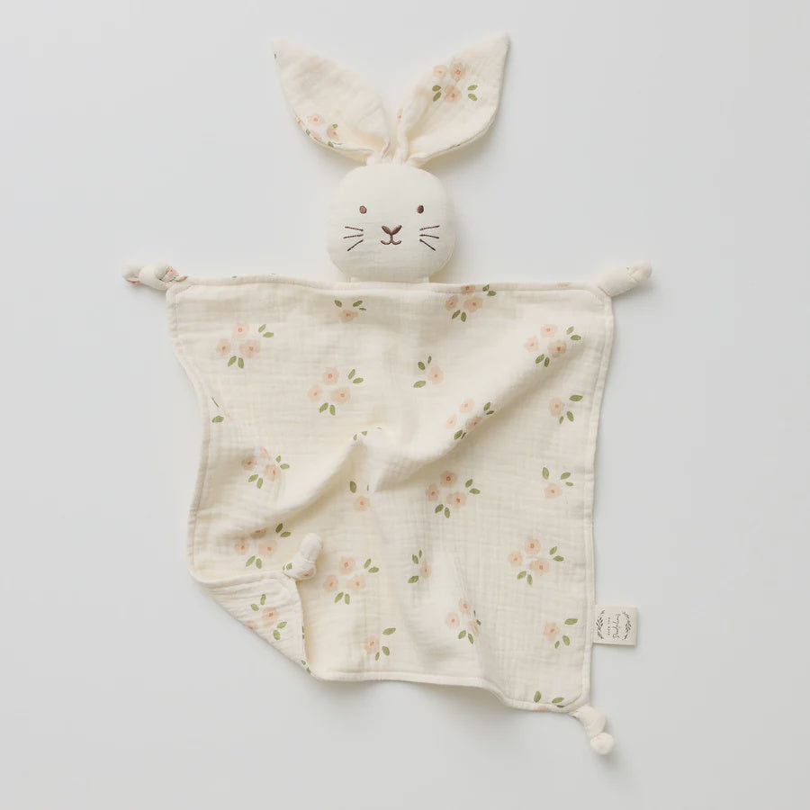 Over The Dandelions - Organic Muslin Bunny Lovey With Daisy Print - Urban Naturals