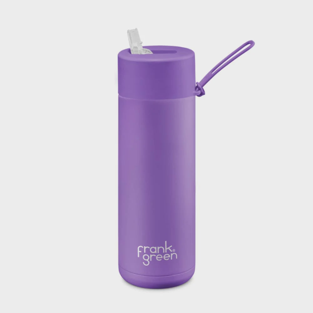 Frank Green 20OZ (595ml) Ceramic Reusable Bottle w Straw Lid - Cosmic Purple - Urban Naturals