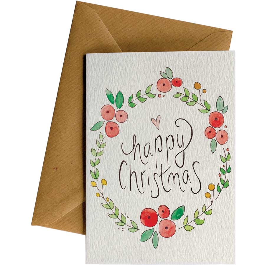 Little Difference Gift Card - Happy Christmas Wreath - Urban Naturals