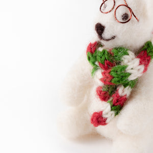 Polar Bear With Glasses Christmas Decoration - Urban Naturals