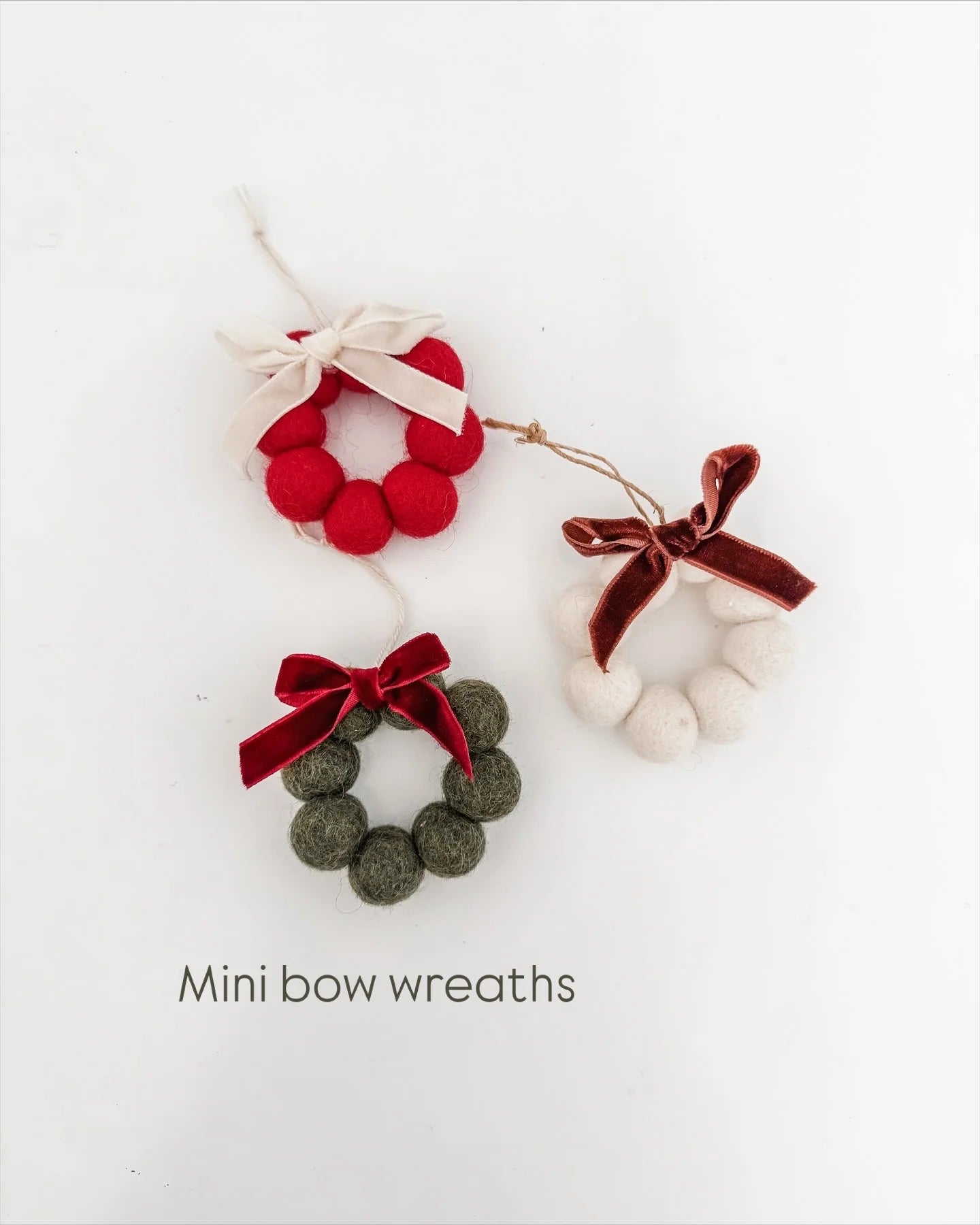 Felted Wool Mini Xmas Wreath - Urban Naturals