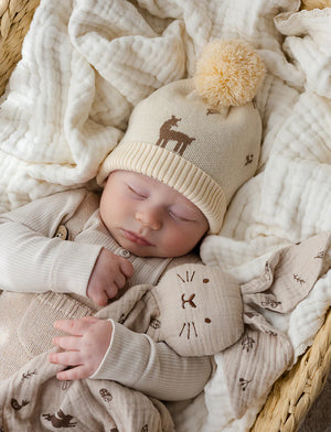 Over The Dandelions Knitted Organic Cotton Beanie - Woodlands - Urban Naturals