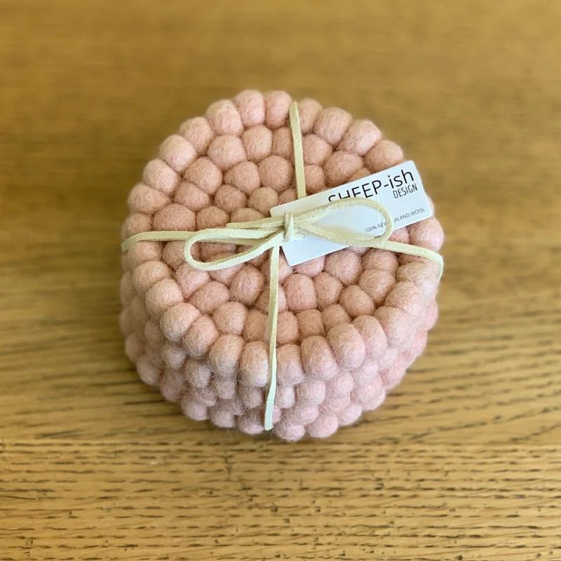 Sheep-ish Design Felted Ball Coasters - Urban Naturals