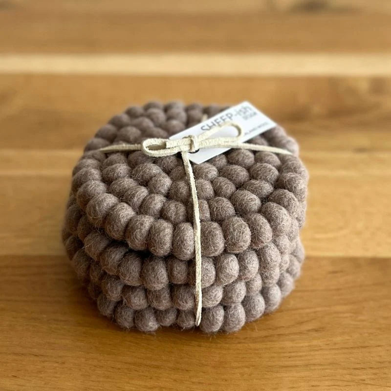 Sheep-ish Design Felted Ball Coasters - Urban Naturals