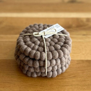 Sheep-ish Design Felted Ball Coasters - Urban Naturals