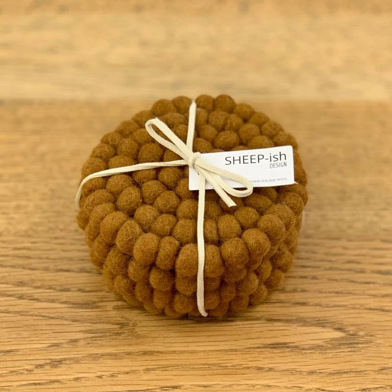 Sheep-ish Design Felted Ball Coasters - Urban Naturals