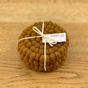 Sheep-ish Design Felted Ball Coasters - Urban Naturals