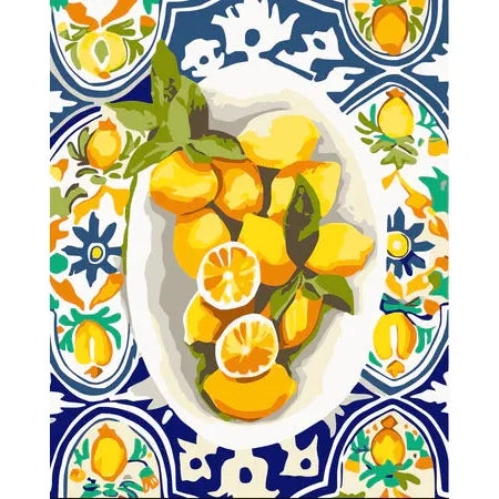Paint Like Frida - Amalfi Lemons Mini Paint By Numbers - Urban Naturals
