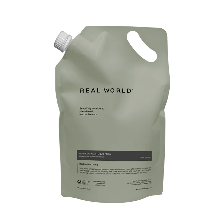 Real World 1L Dishwashing Liquid Bottle - Koromiko & White Grapefruit - Urban Naturals