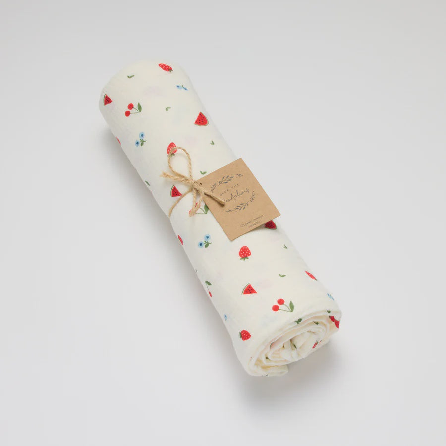 Over The Dandelions Organic Muslin Swaddle - Sweet Pickings - Urban Naturals