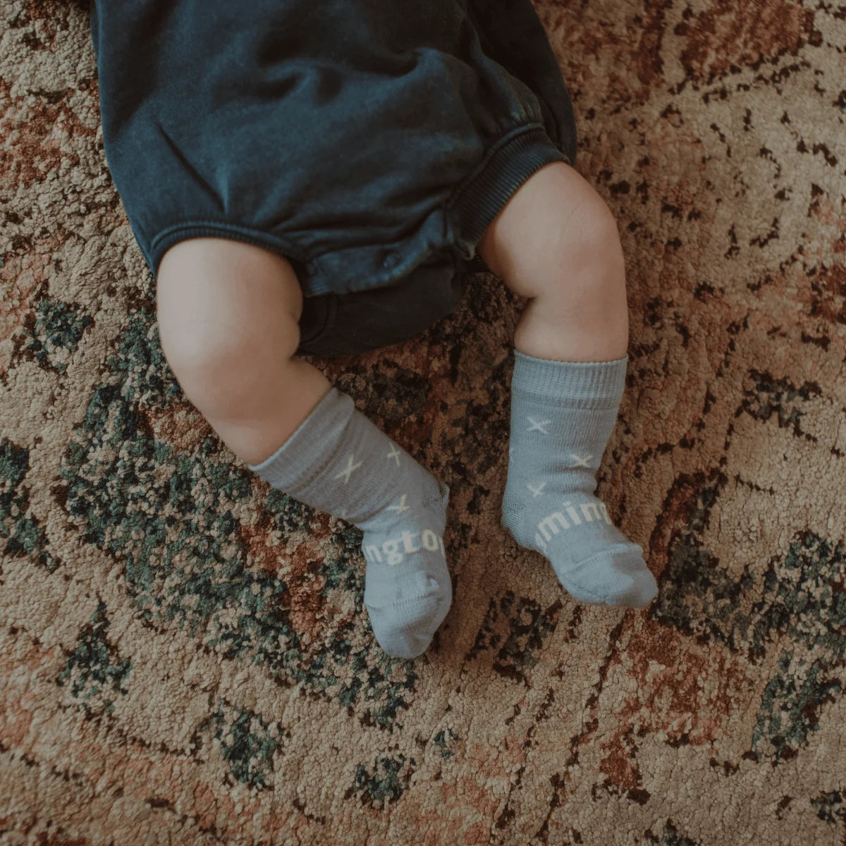 Lamington Merino Baby Crew Length Socks - Beau