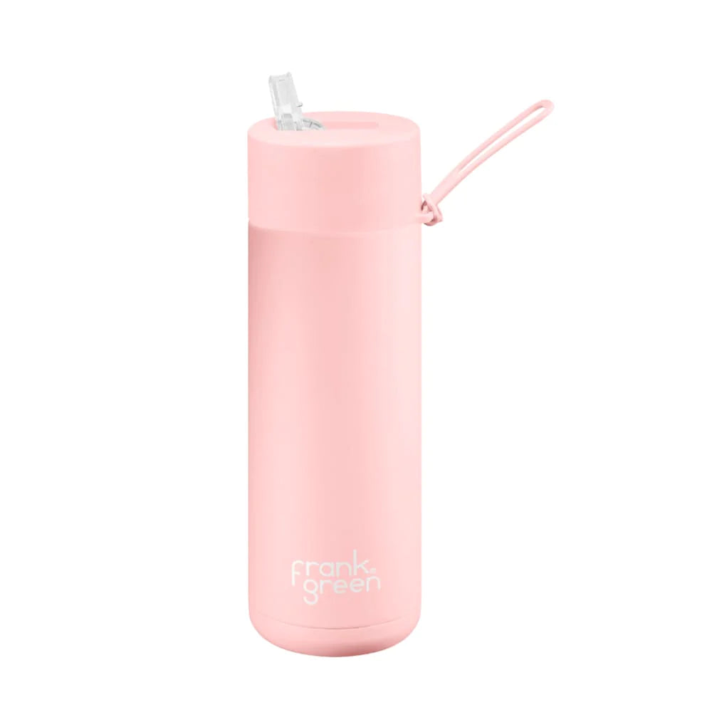 Frank Green 20oz (595ml) Ceramic Reusable Bottle w Straw Lid - Blushed - Urban Naturals