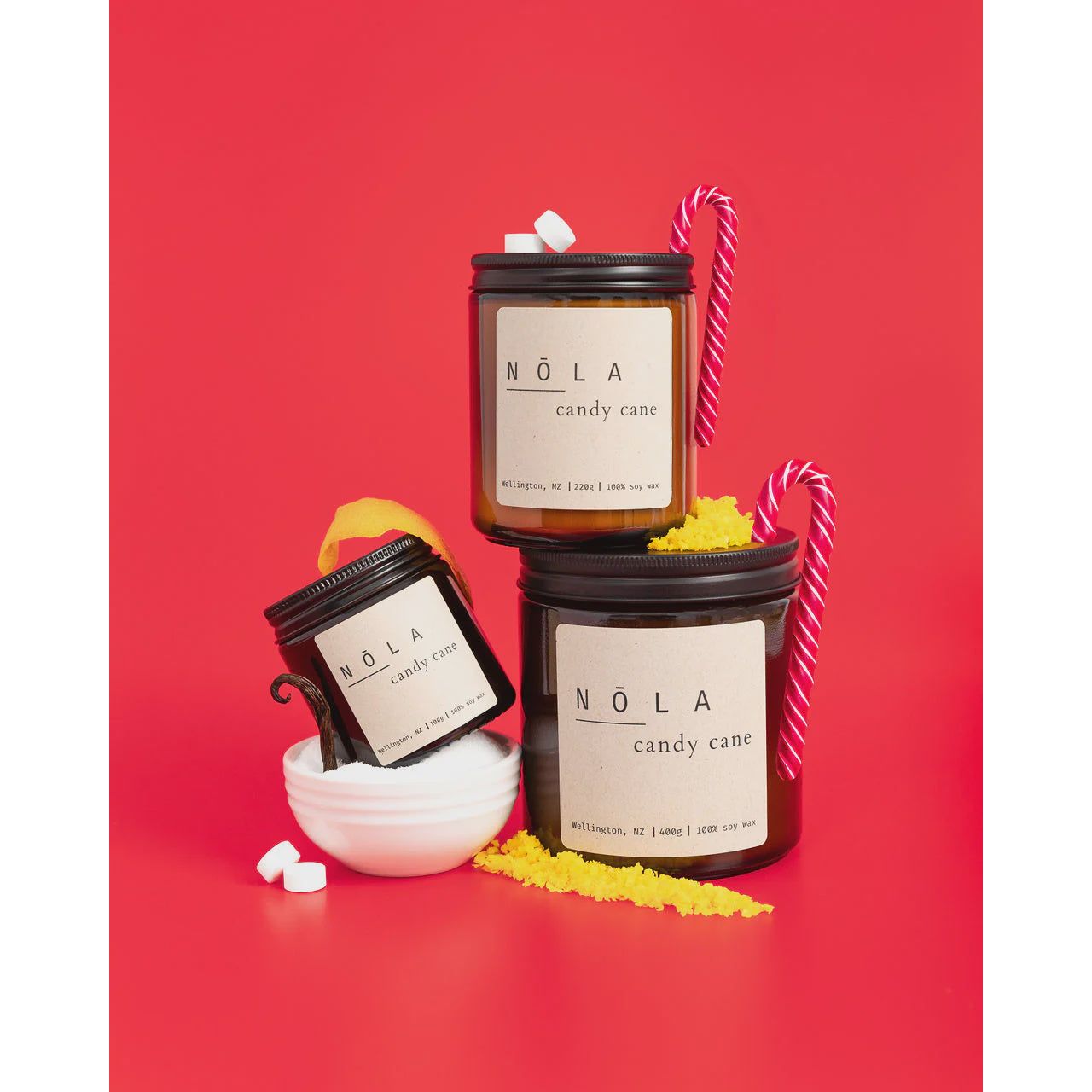 Nola Christmas Candle - Candy Cane - Urban Naturals