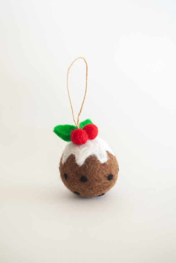 Felted Christmas Pudding Xmas Decoration - Urban Naturals