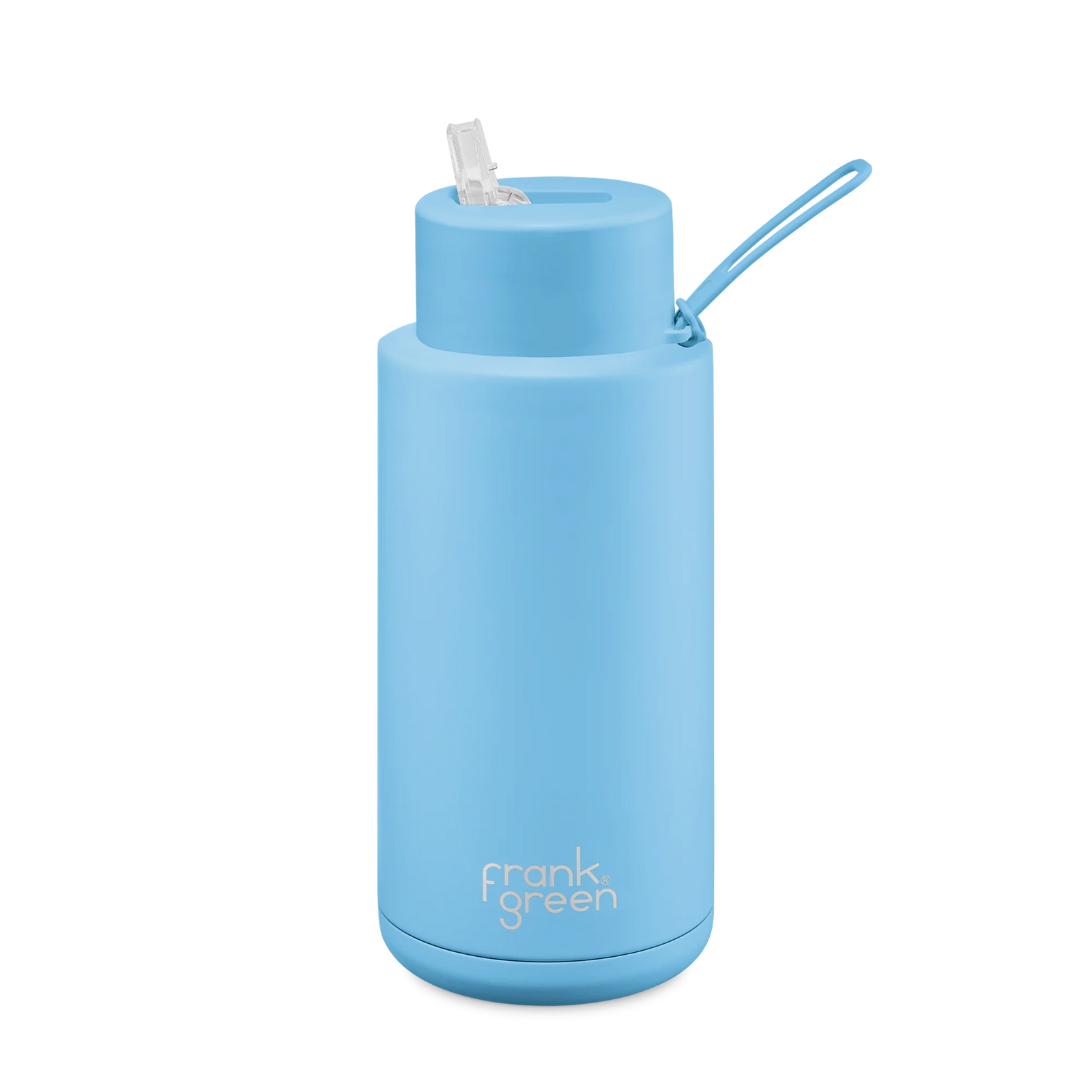 Frank Green 34OZ (1L) Ceramic Reusable Bottle w Straw Lid - Sky Blue - Urban Naturals