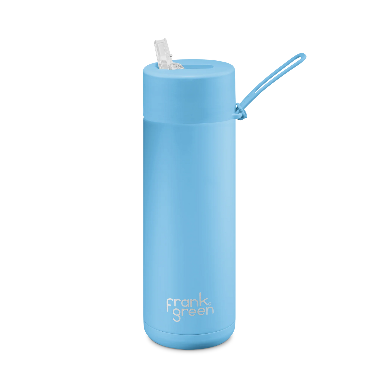 Frank Green 20oz (595ml) Ceramic Reusable Bottle w Straw Lid - Sky Blue - Urban Naturals