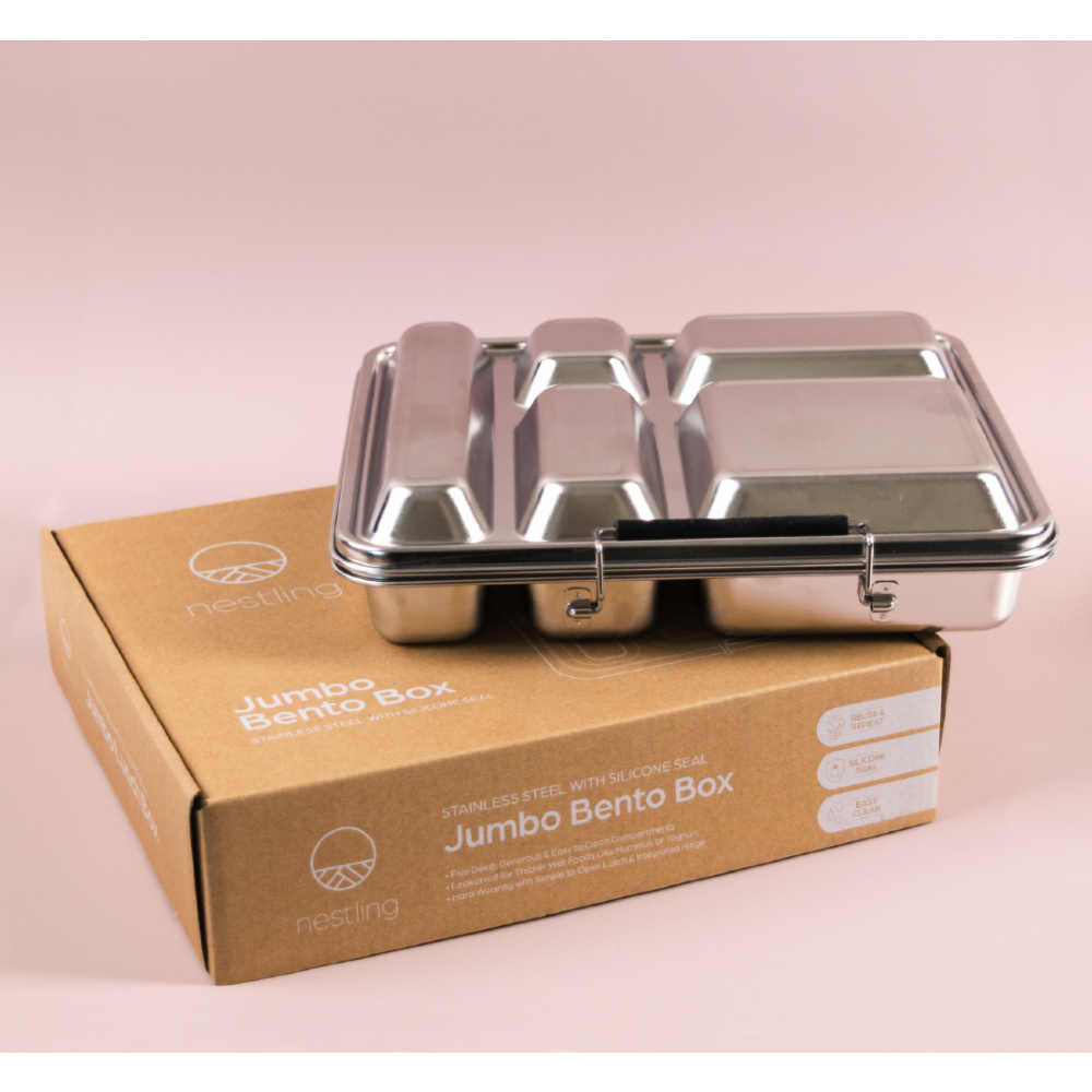 Nestling Stainless Steel Jumbo Bento Lunch Box