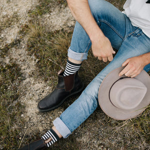 Lamington Men's Merino Crew Roll Top Socks - Piha - Urban Naturals