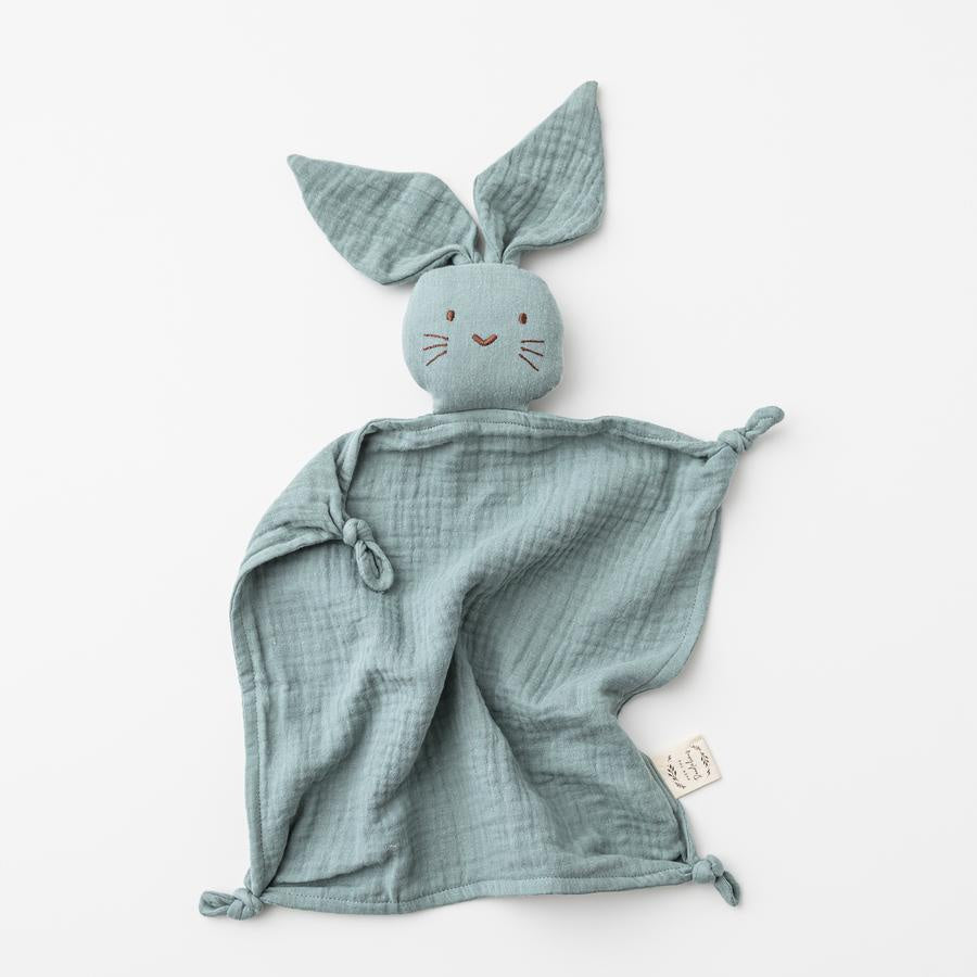 Over The Dandelions Organic Muslin Bunny Lovey - Sage - Urban Naturals