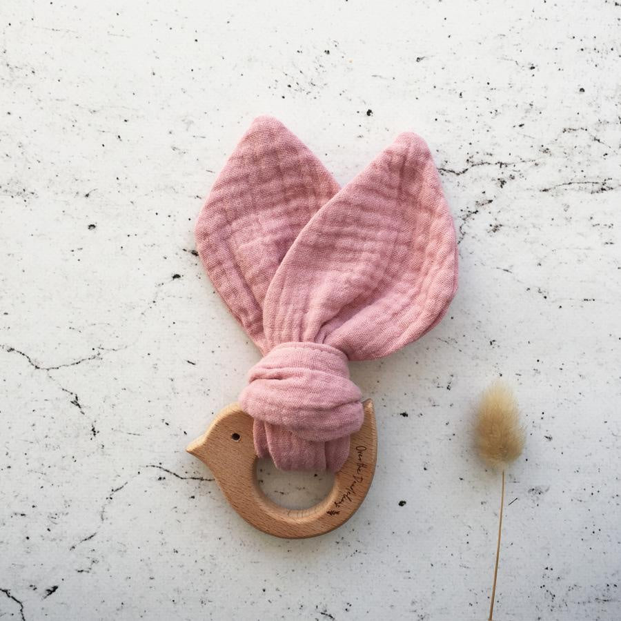 Over The Dandelions Birdy Teether Peony - Urban Naturals