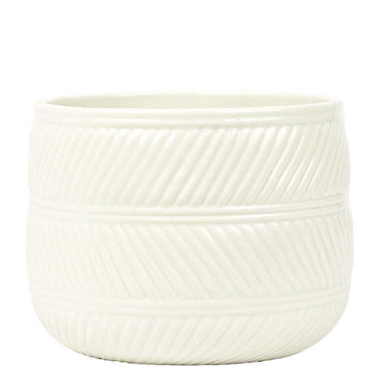 Eva Ceramic Pot 15cm - White Gloss - Urban Naturals