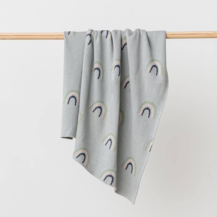 Over The Dandelions Organic Rainbows Blanket - Sea - Urban Naturals