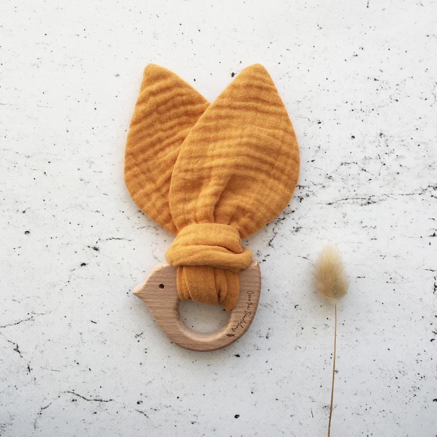 Over the Dandelions Birdy Teether Saffron - Urban Naturals