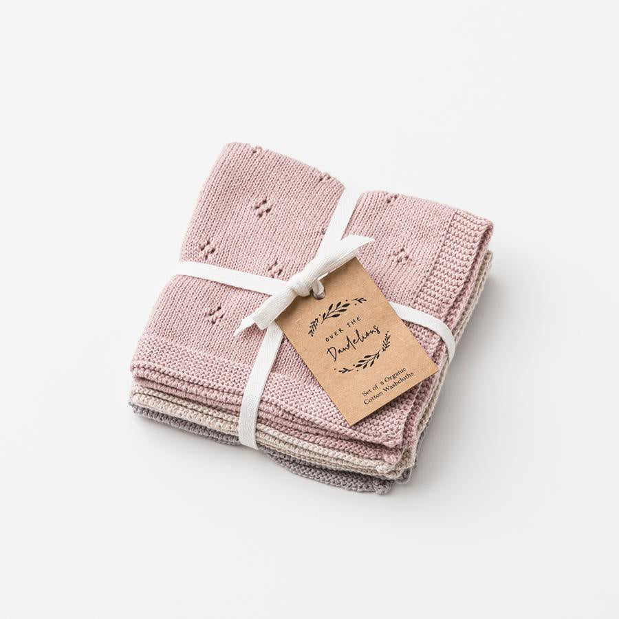 Over The Dandelions Organic Cotton Wash Cloth Set - Dusk - Urban Naturals