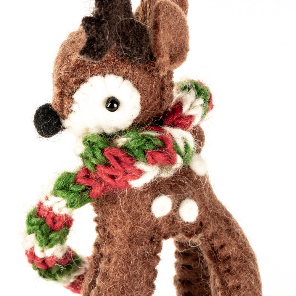 Brown Felt Reindeer Christmas Decoration - Urban Naturals