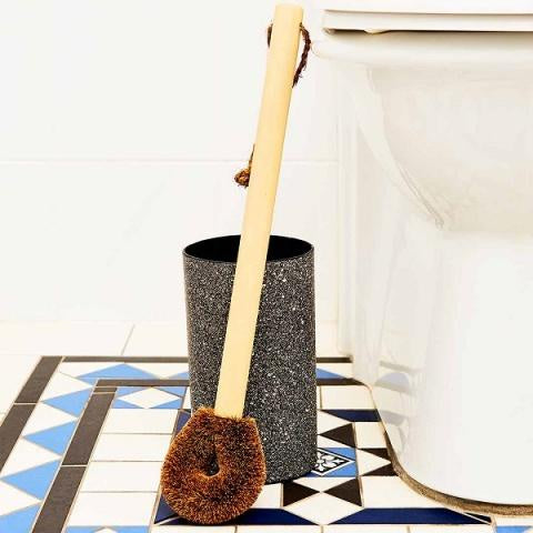 Eco Max Paper Pottery Toilet Brush Holder - Black Granite - Urban Naturals