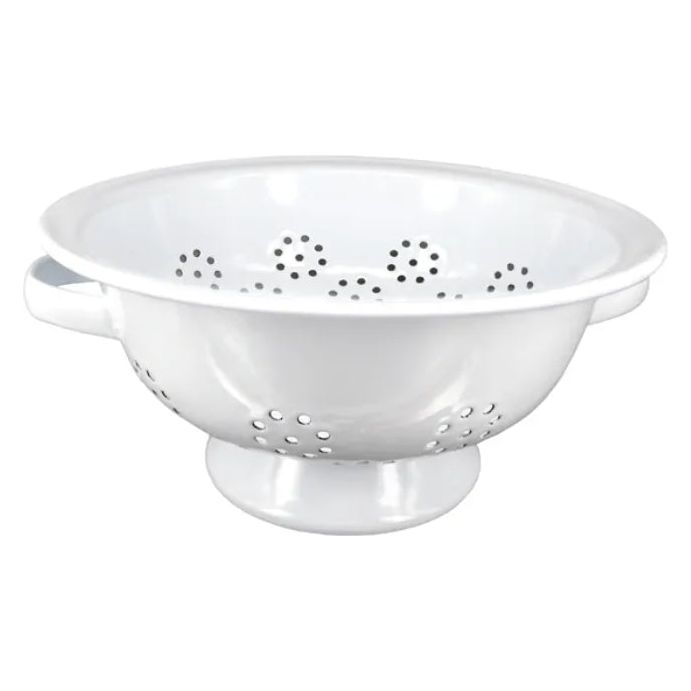 White Enamel Colander 24cm - Urban Naturals
