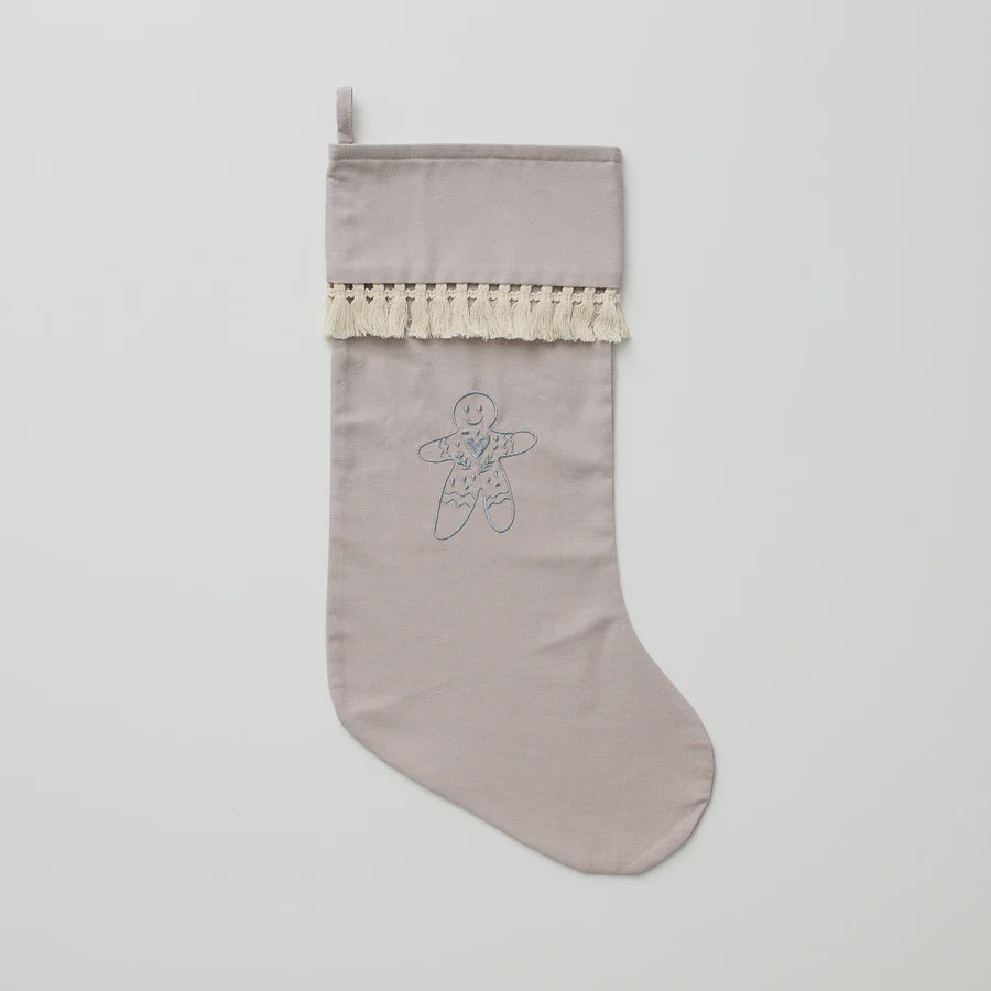 Over The Dandelions - Christmas Stocking with Tassel in Dove Grey - Urban Naturals