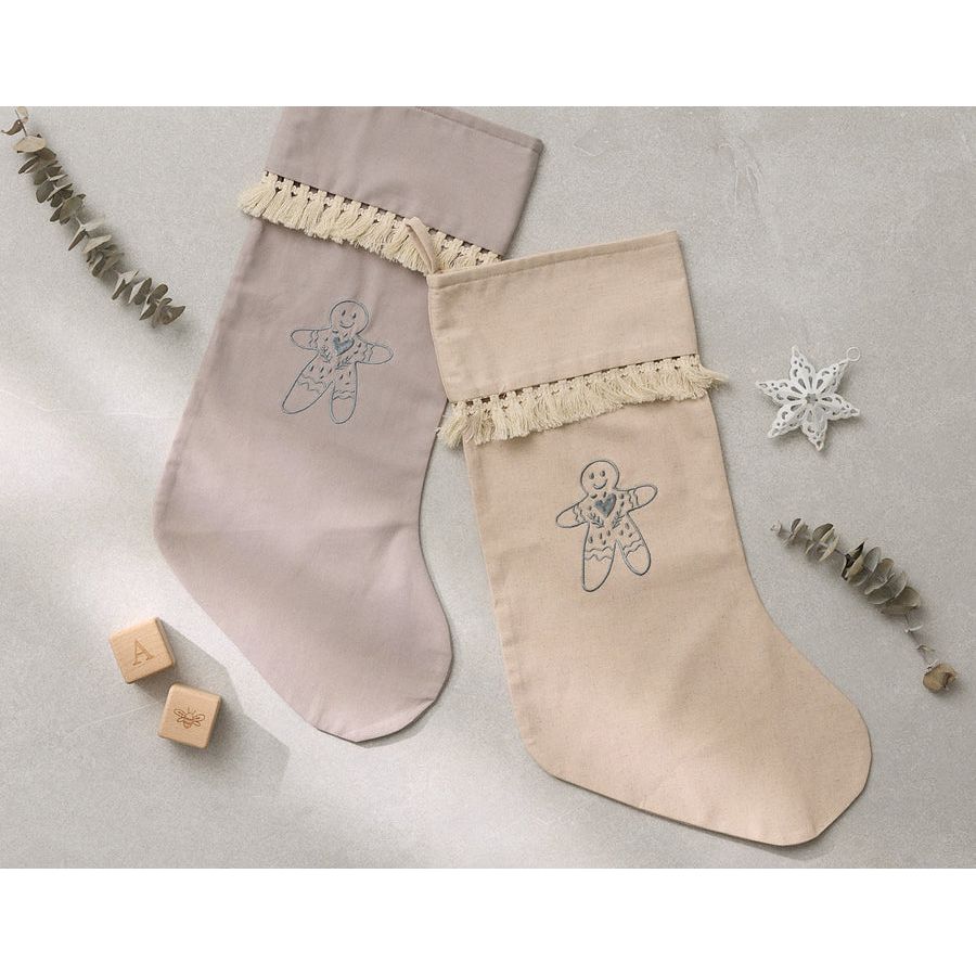 Over The Dandelions - Christmas Stocking with Tassel in Dove Grey - Urban Naturals