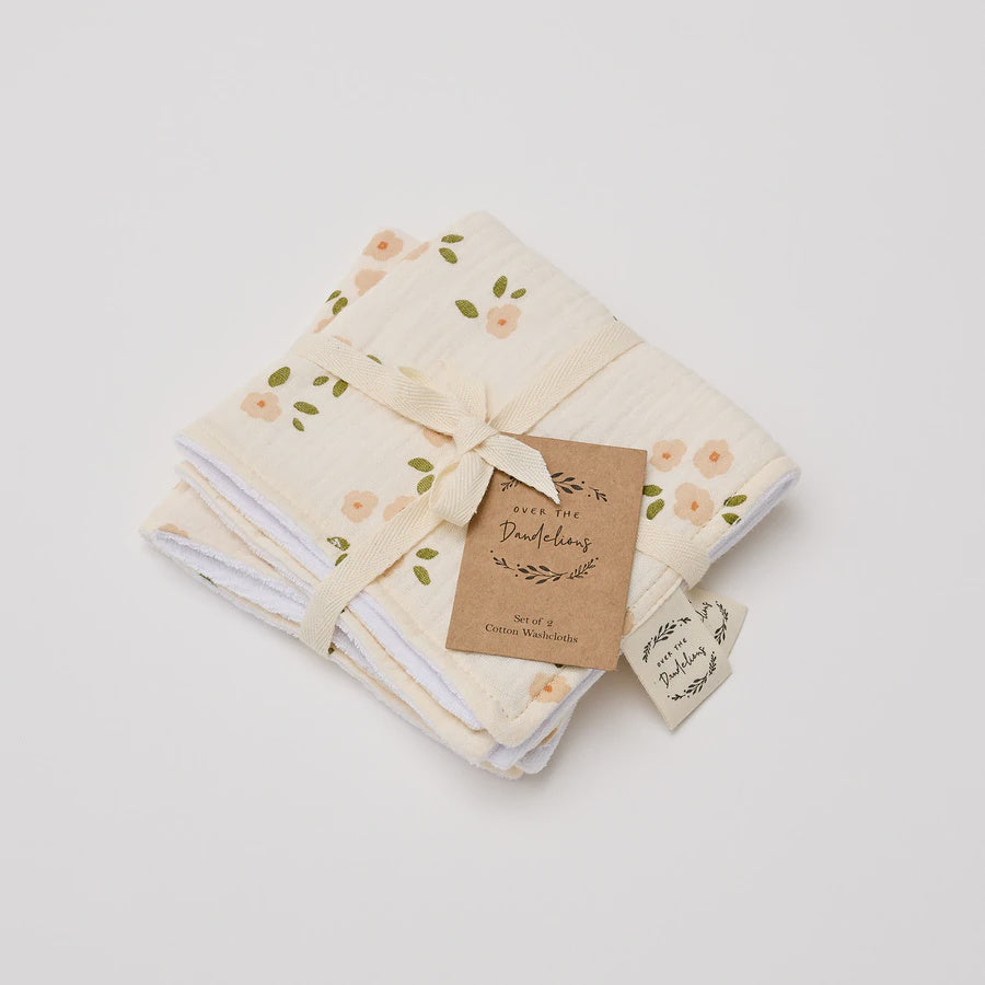 Over The Dandelions Wash Cloth Set Of 2 - Daisy - Urban Naturals