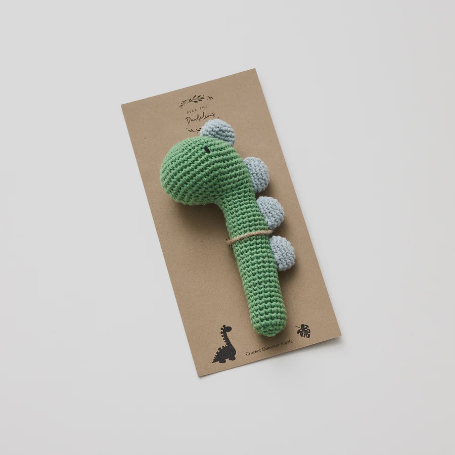 Over The Dandelions Crochet Rattle - Dinosaur - Urban Naturals