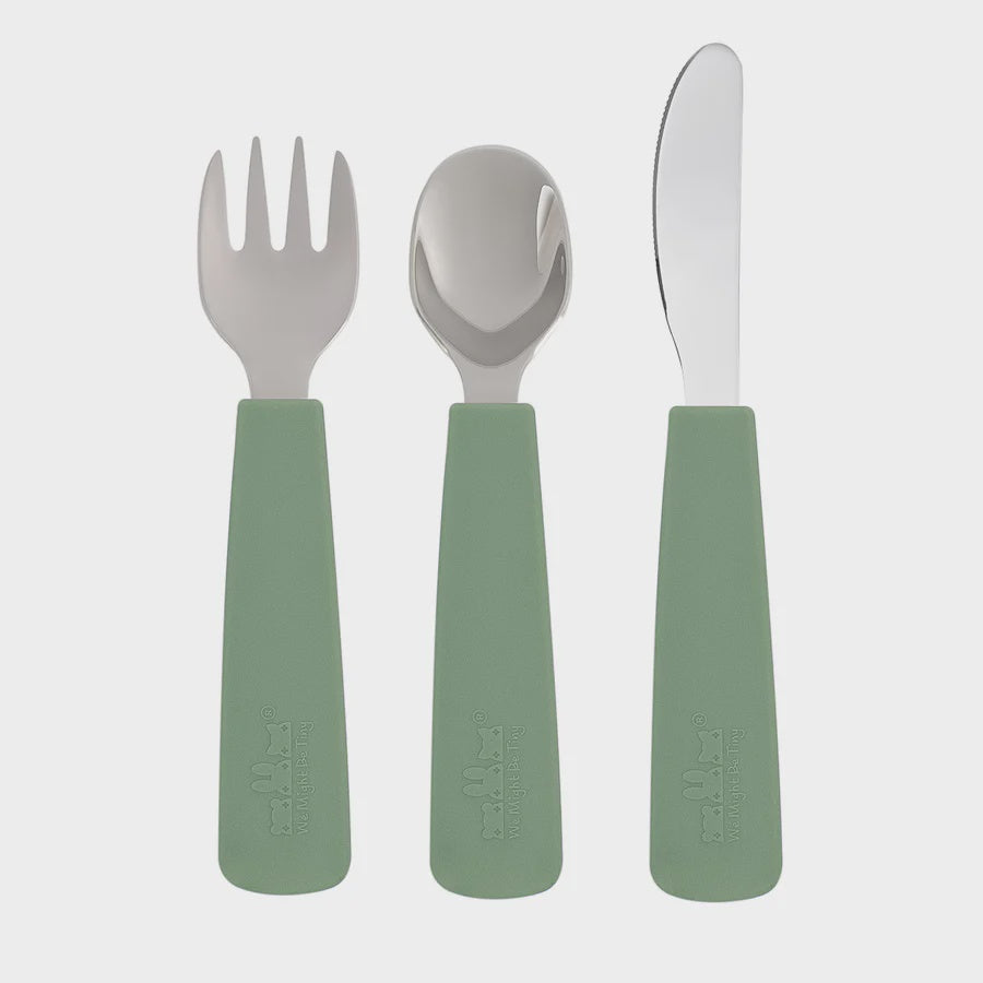 We Might Be Tiny Toddler Feedie Cutlery Set - Sage - Urban Naturals