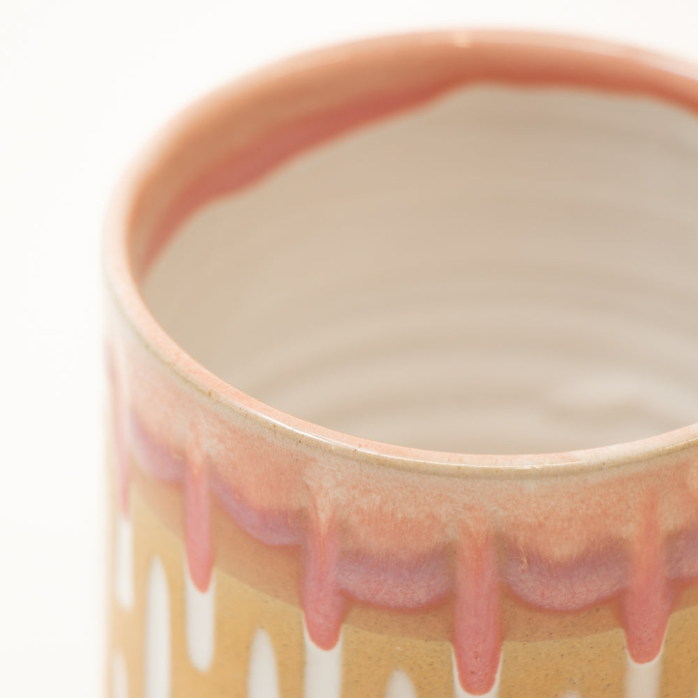 Etched Stoneware Mug - Natural & Pink - Urban Naturals