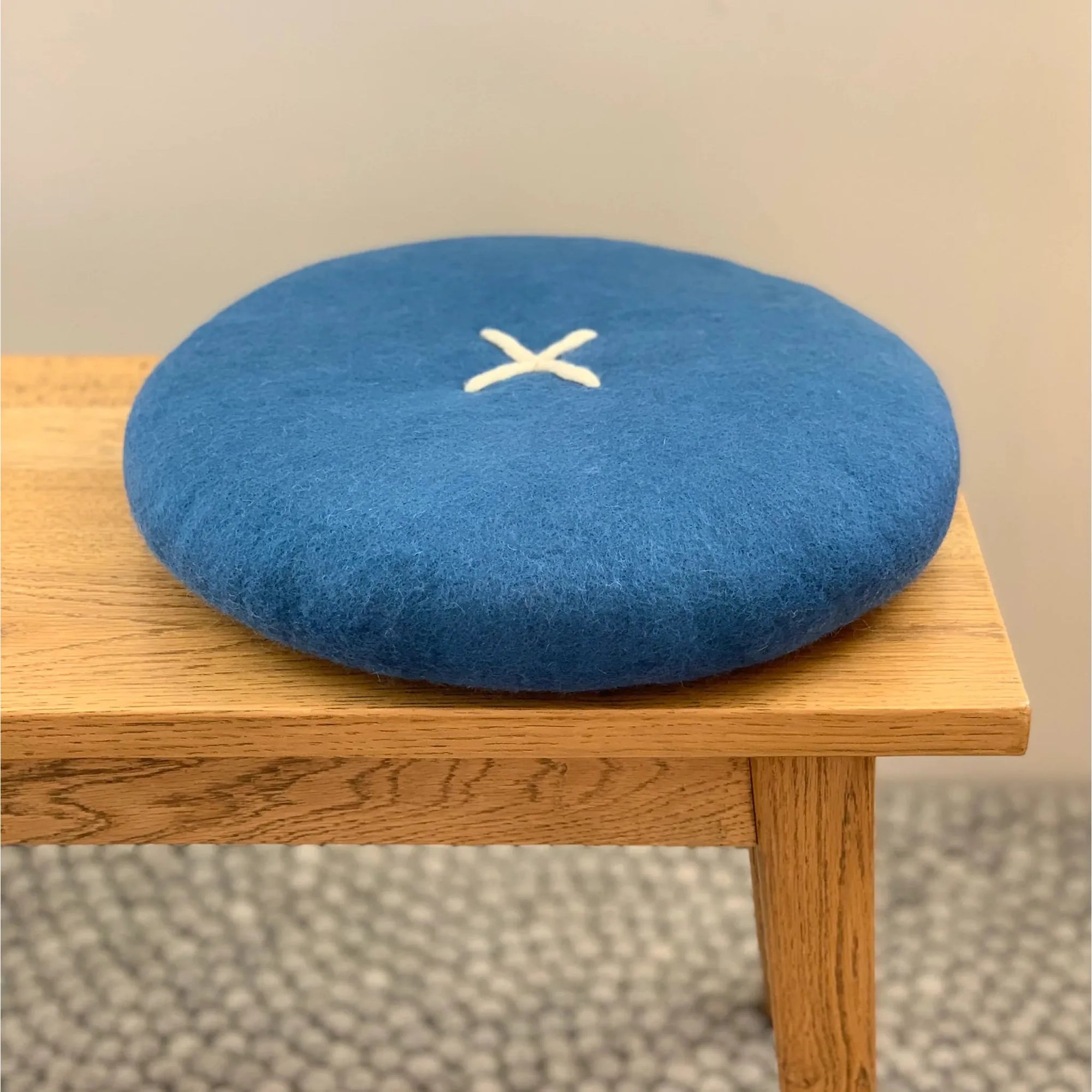 100% NZ Wool Felted Button Cushion 40cm - Urban Naturals