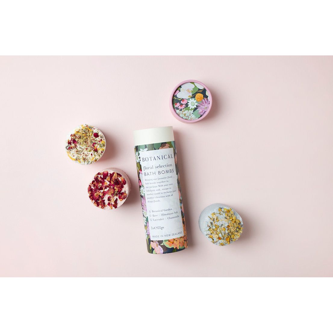 Botanical Bath Bomb Tube - Floral Selection 3pk - Urban Naturals