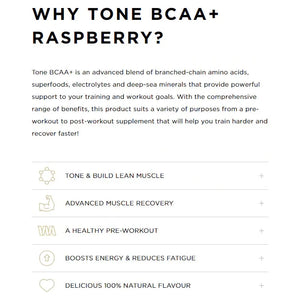 Tropeaka Tone BCAA+ - Natural Raspberry Flavour - Urban Naturals