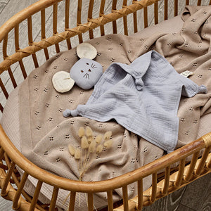 Over The Dandelions Organic Muslin Mouse Lovey - Frost With Milk Ears - Urban Naturals