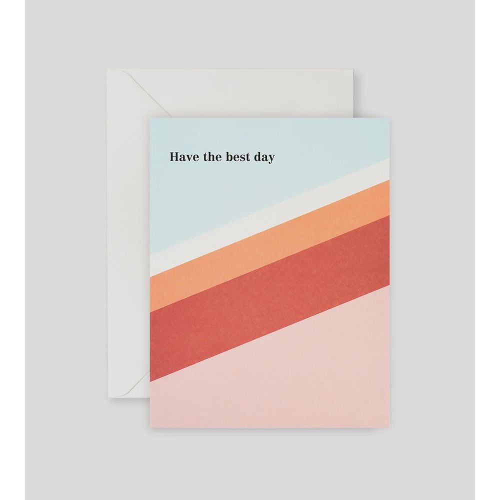 Lettuce - Have the Best Day Red & Orange Stripe Card - Urban Naturals