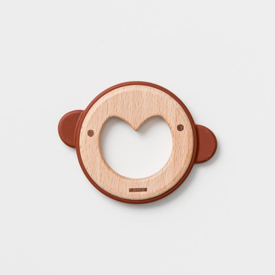 Mykah The Monkey Teether Wood/Silicone - Urban Naturals