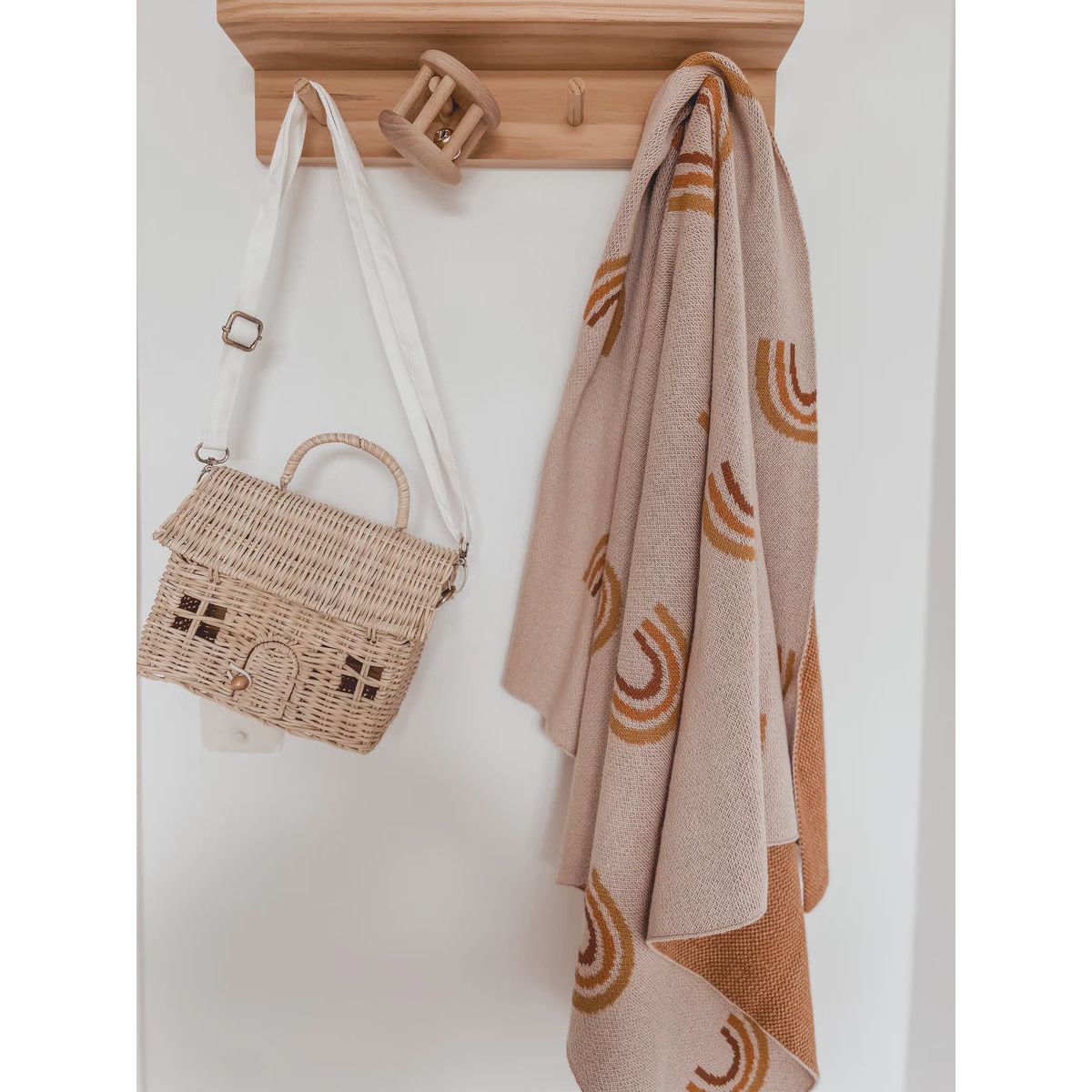 Over The Dandelions Organic Rainbows Blanket - Oat - Urban Naturals