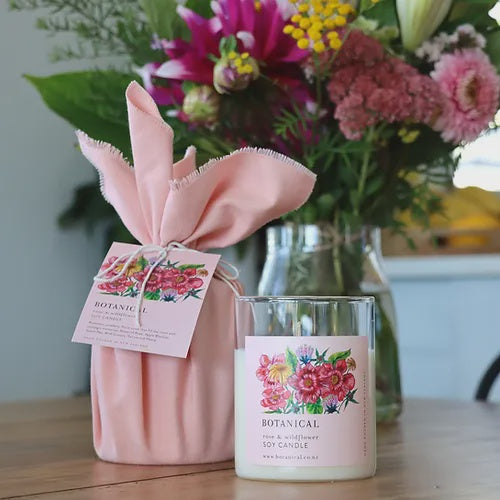 Botanical Rose & WIldflower Soy Candle - Urban Naturals