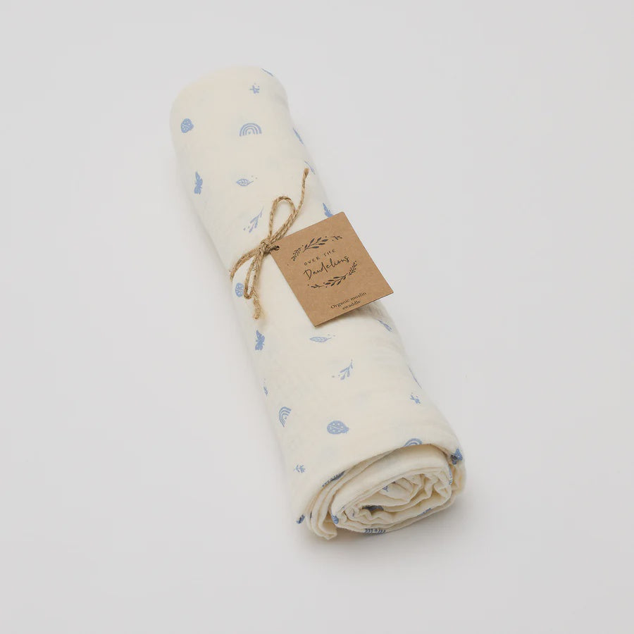 Over The Dandelions Organic Muslin Swaddle - Enchanted Garden - Urban Naturals