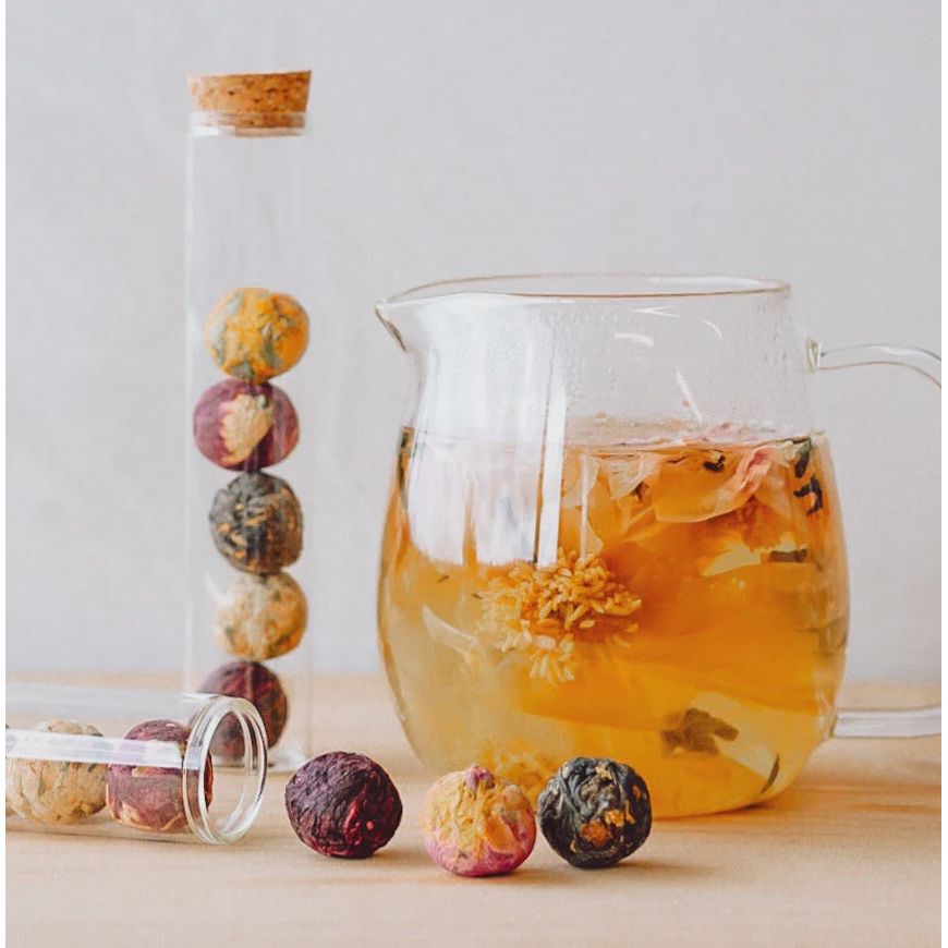 Better Tea Co - Blooming Tea Balls In Glass Tube - Urban Naturals