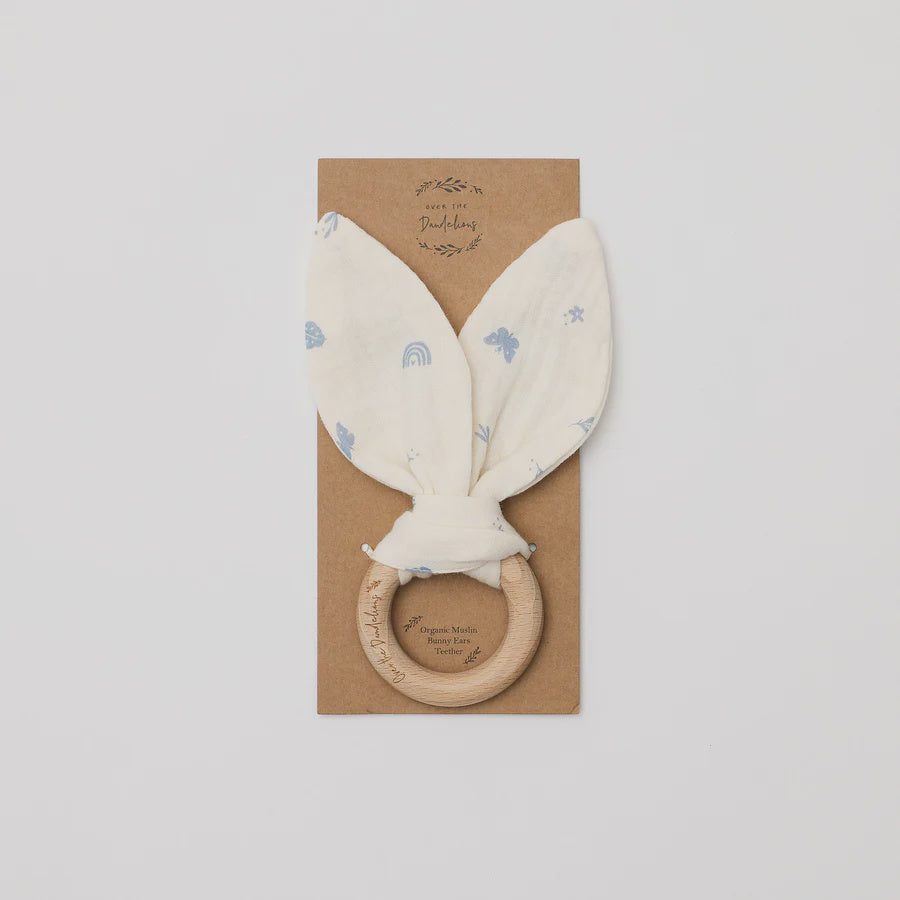 Over The Dandelions Organic Bunny Ears Teether - Enchanted Garden - Urban Naturals