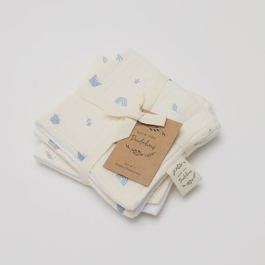 Over The Dandelions Wash Cloths Set Of 2 - Enchanted Garden - Urban Naturals