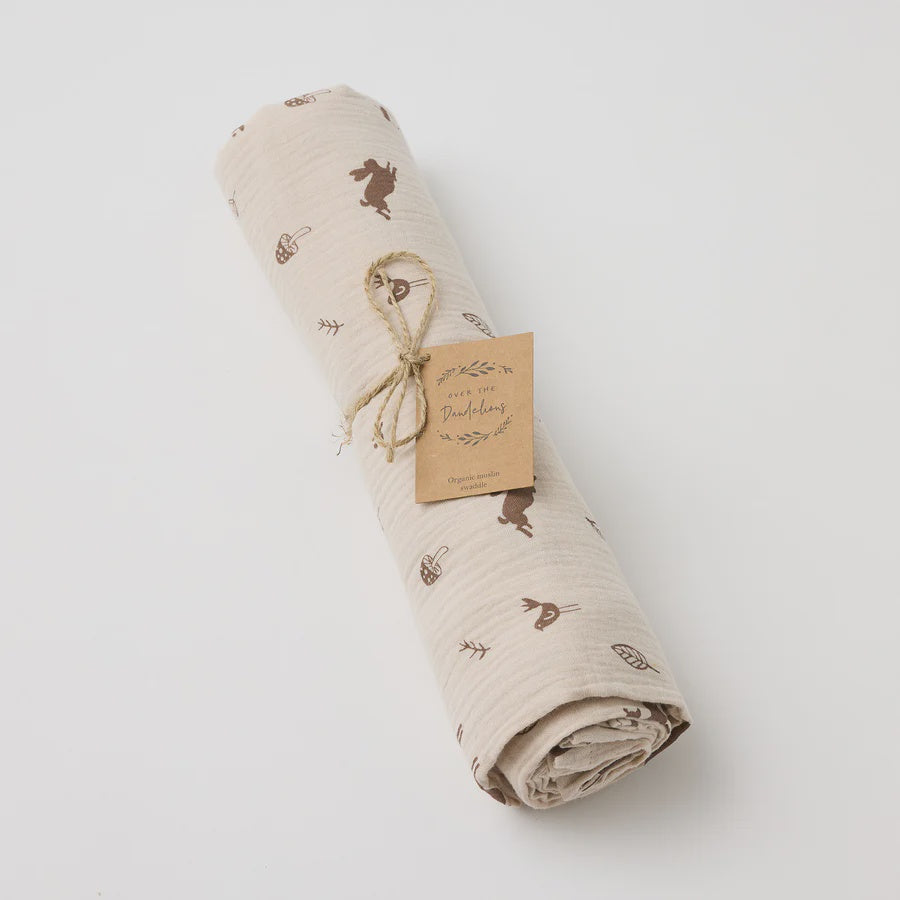 Organic Muslin Swaddle - Woodlands - Urban Naturals